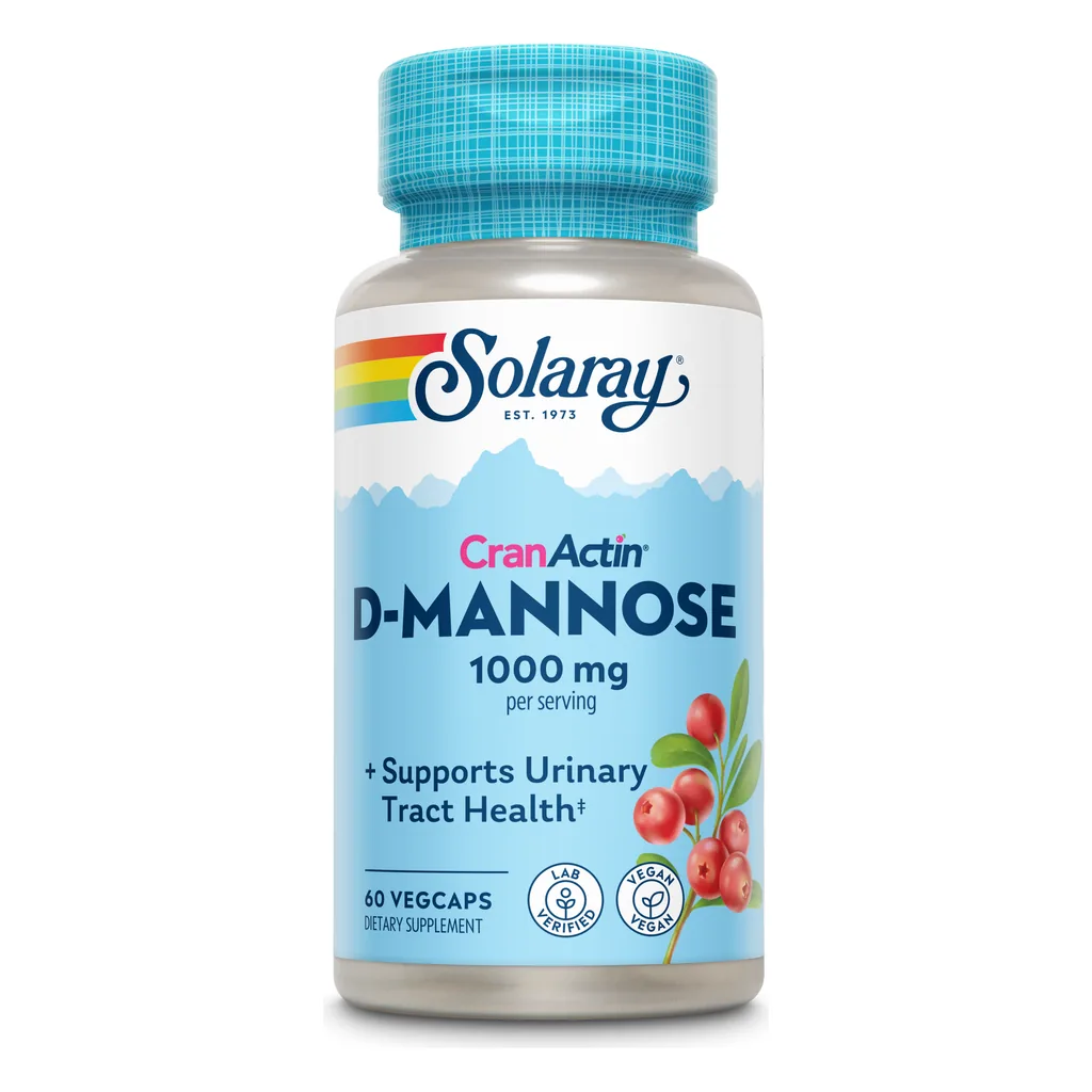 Для нирок, Solaray CranActin D-Mannose 1000 mg - 60 вегетаріанських капсул