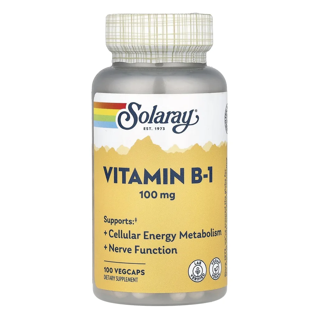 Вітамін B1 тіамін, Solaray Vitamin B-1 100 мг 100 капсул
