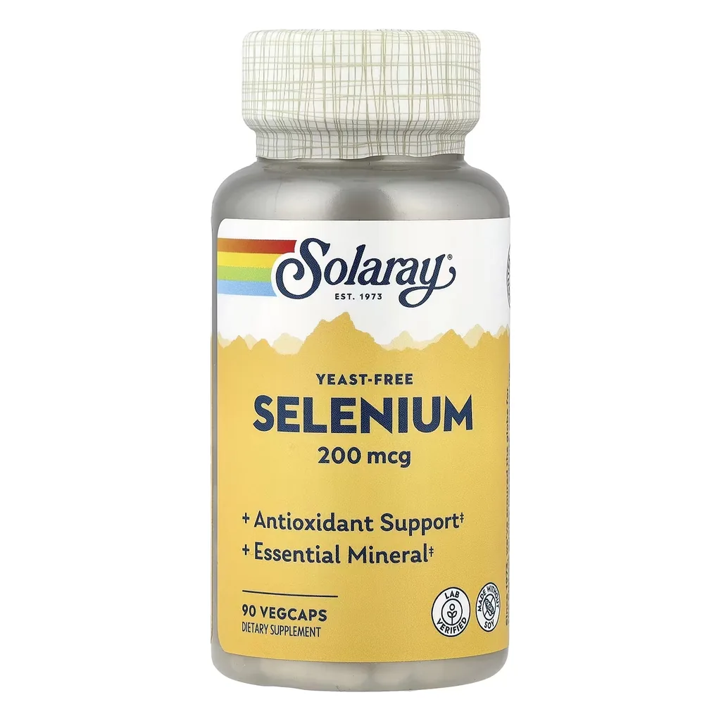 Селен, Solaray Yeast-Free Selenium 200 mcg - 90 вегетаріанських капсул