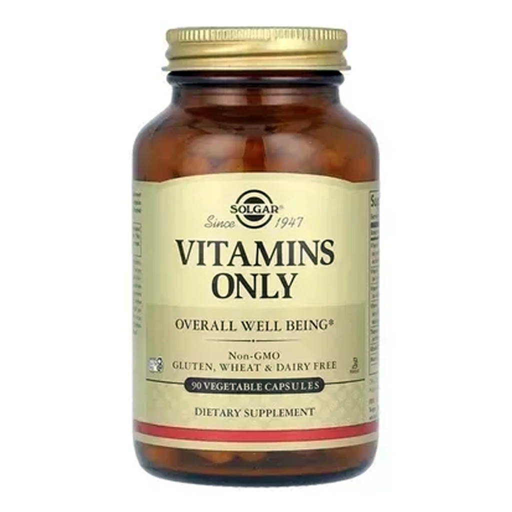 Solgar Vitamins Only 90 капсул мультивітаміни без мінералів — банка спереду