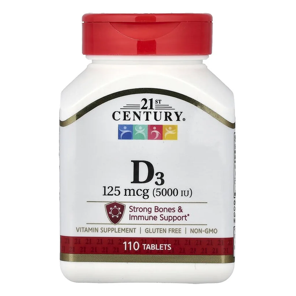 Вітамін D3, 21st Century Vitamin D3 125 mcg (5000 IU) - 110 таблеток