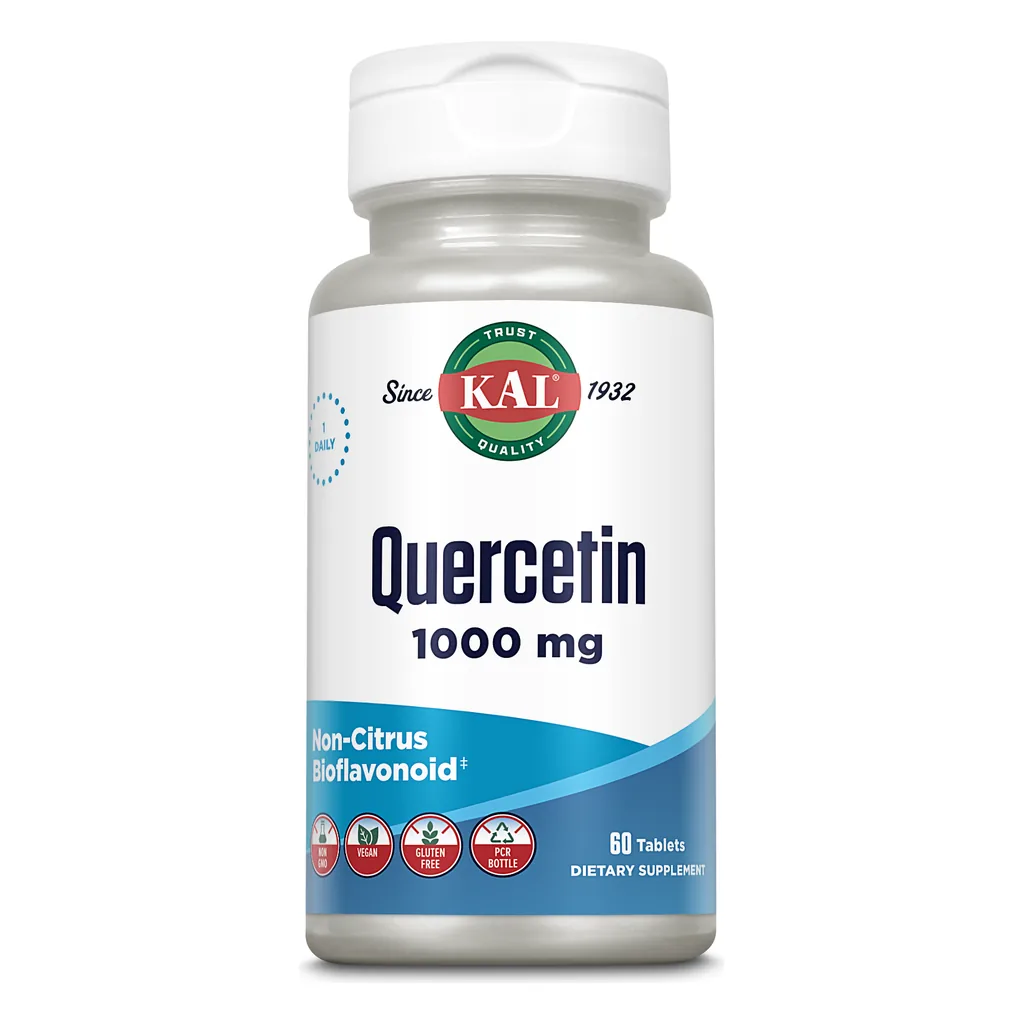 Антиоксидант та детокс, KAL Quercetin (Non-Citrus Bioflavonoid) 1000 мг - 60 таблеток