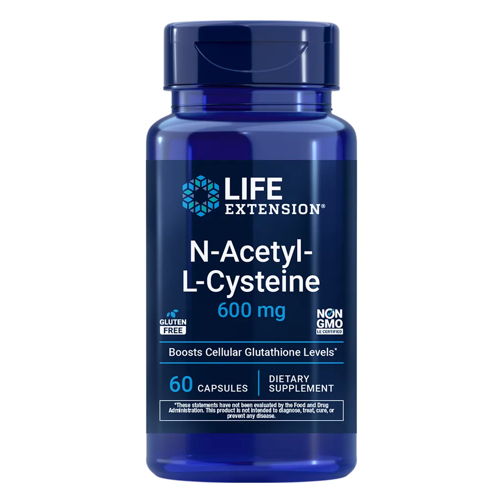 Ацетилцистеїн, Life Extension NAC (N-Acetyl-L-Cysteine) 600 mg - 60 капсул