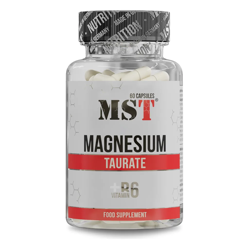 Магній таурат з вітаміном B6, MST Magnesium Taurate + Vitamin B6 - 60 капсул