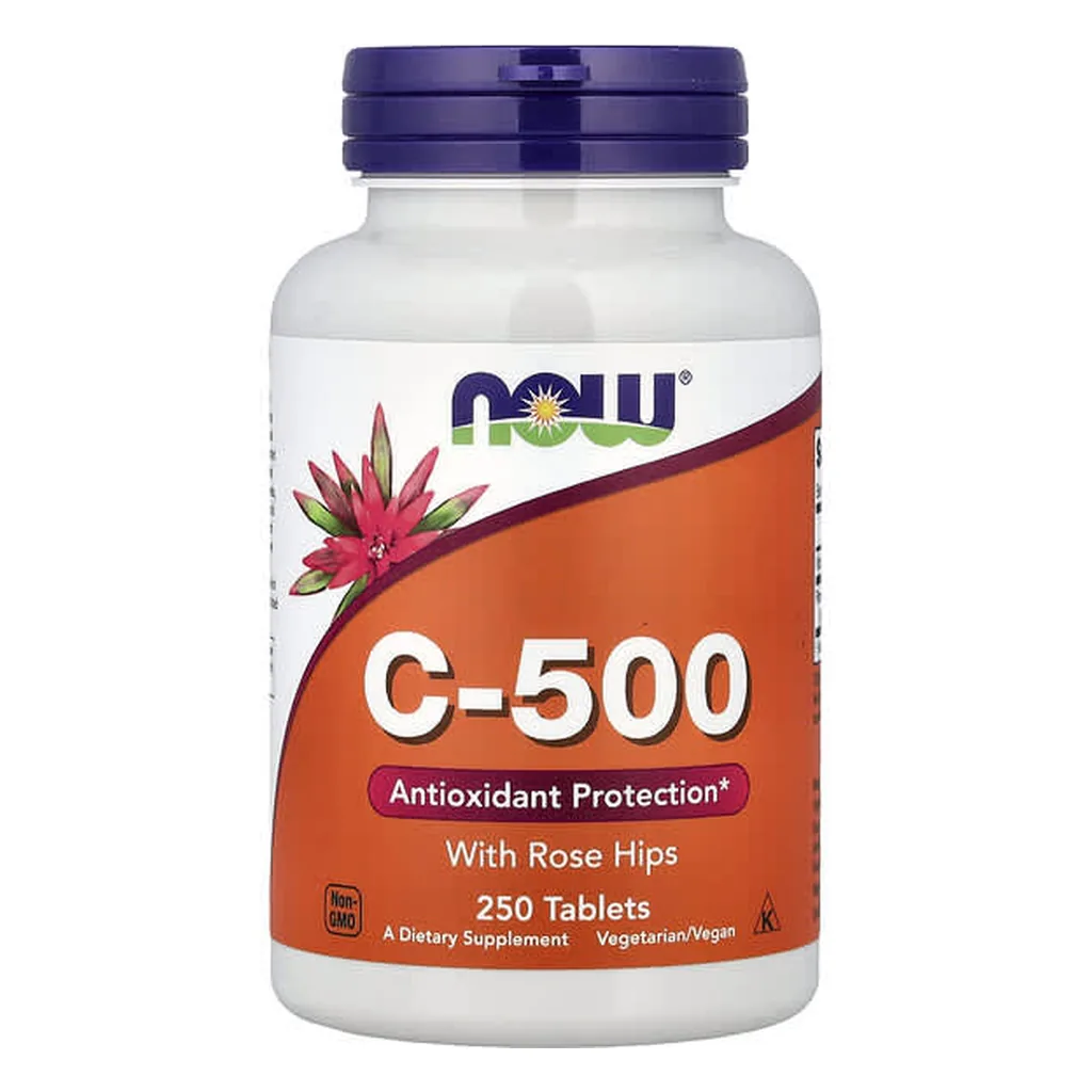 Вітамін C, NOW C-500 with Rose Hips - 250 таблеток