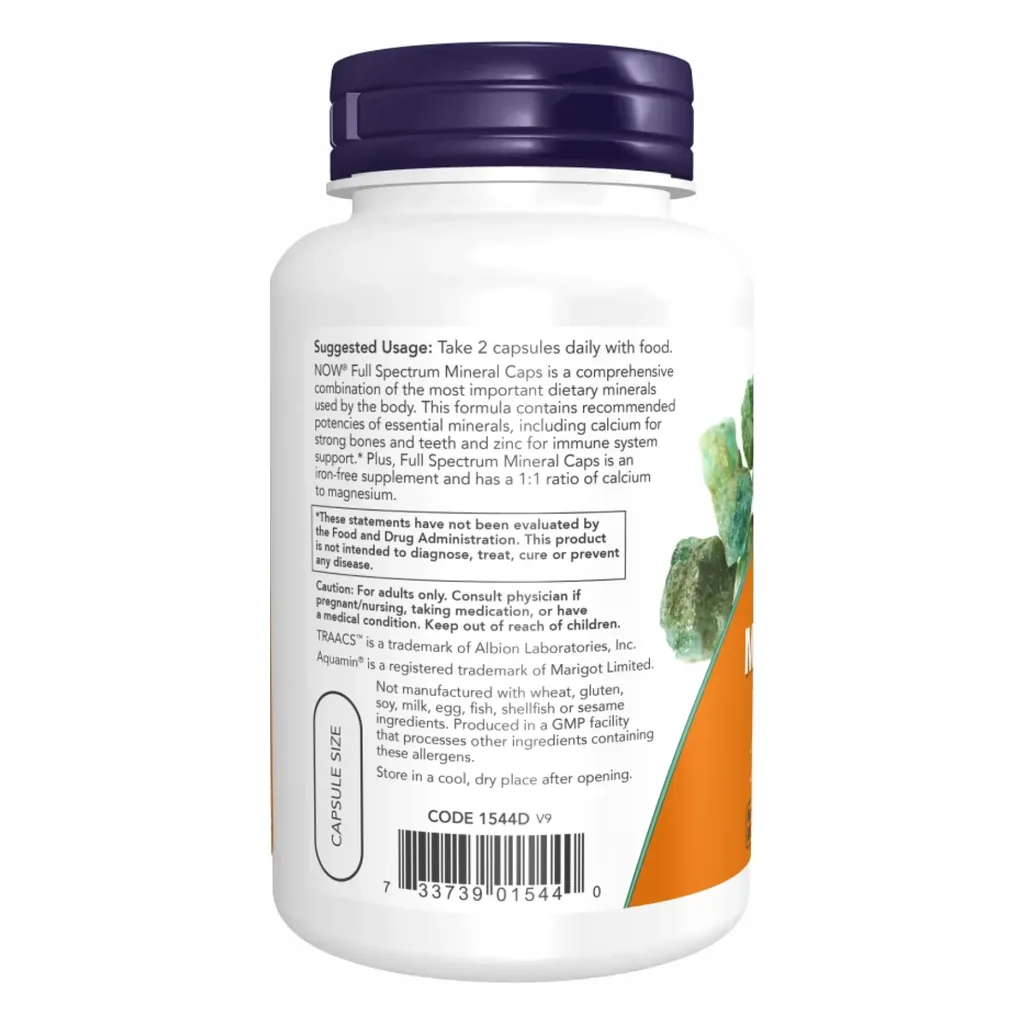 Мінеральний комплекс, NOW Full Spectrum Mineral Caps - 120 капсул 3 Мінеральний комплекс, NOW Full Spectrum Mineral Caps - 120 капсул фото 3
