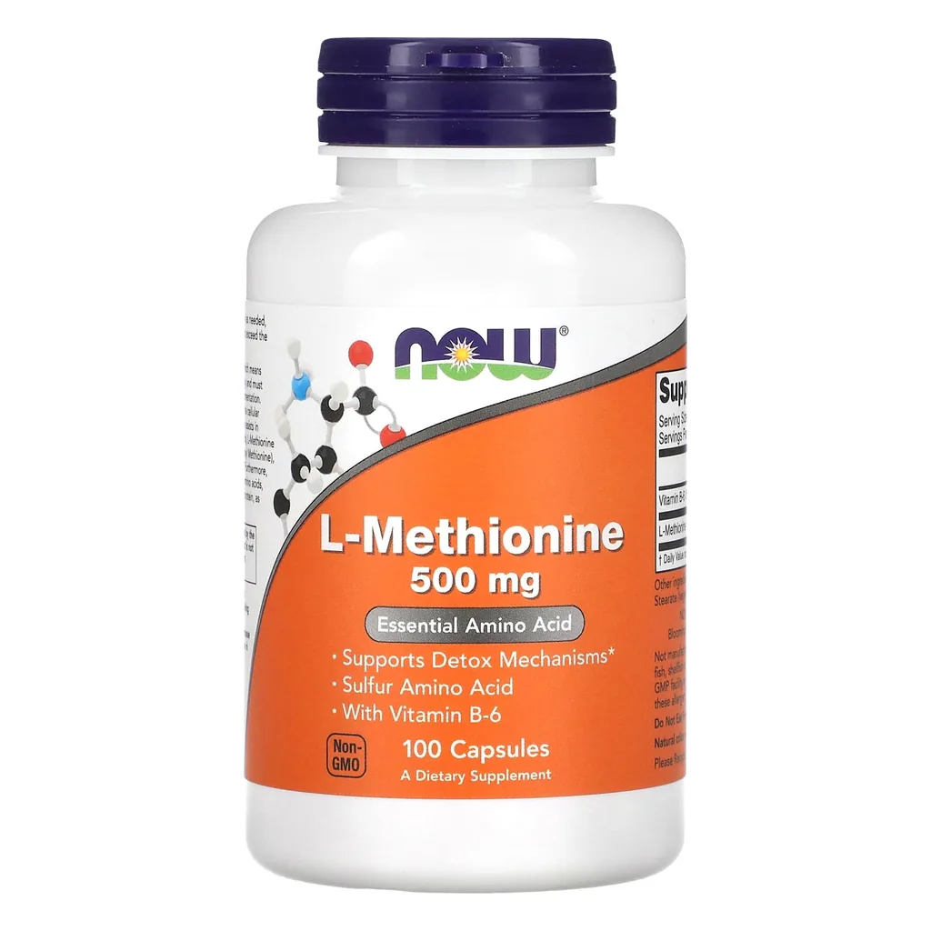 Для печінки, NOW L-Methionine (Essential Amino Acid) 500 мг - 100 капсул