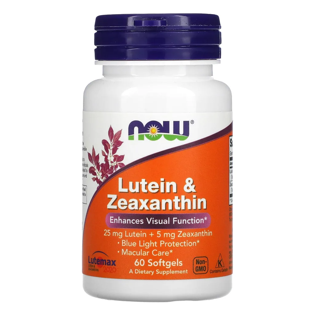 Комплекс для здоров'я очей, NOW Lutein Zeaxanthin 25 мг 60 капсул
