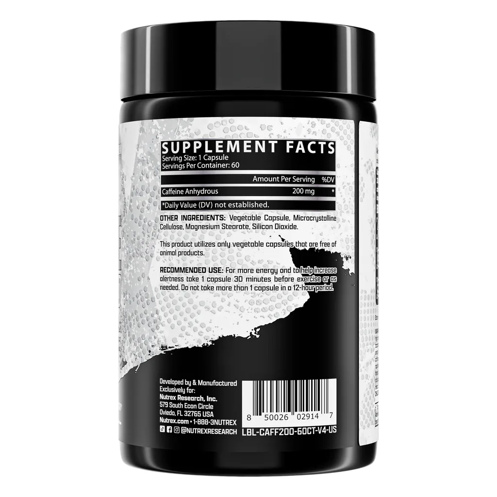 Кофеїн, Nutrex Caffeine 200 - 60 капсул 3 Кофеїн, Nutrex Caffeine 200 - 60 капсул фото 3