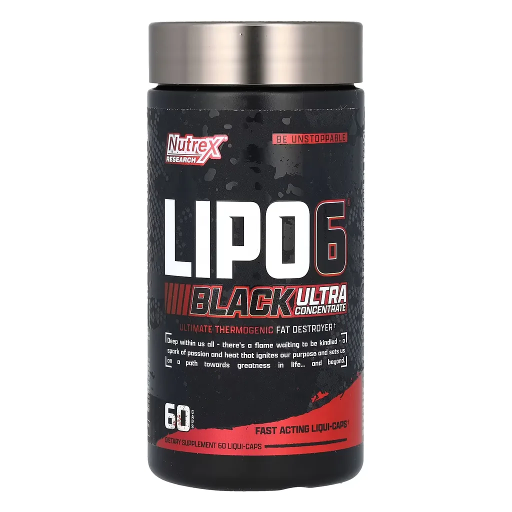 Nutrex Lipo-6 Black Ultra Concentrate 60 капсул — банка спереду