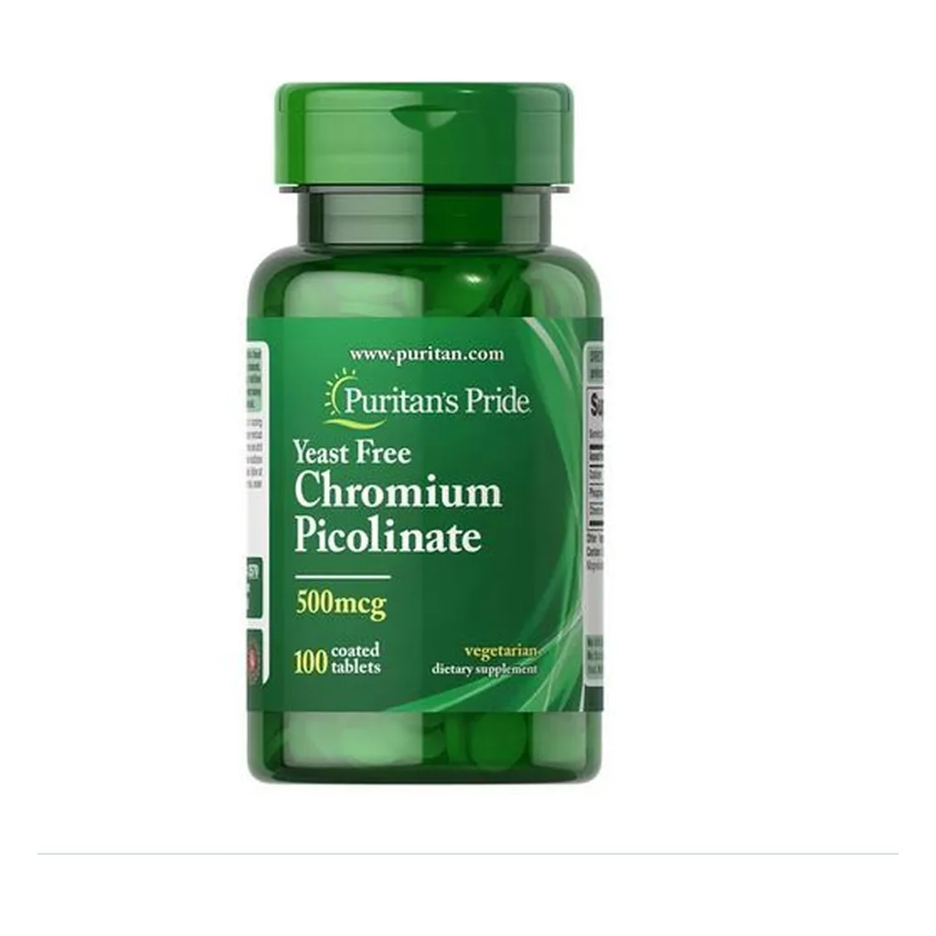 Puritan's Pride Chromium Picolinate 500 мкг хром пиколинат — банка спереду