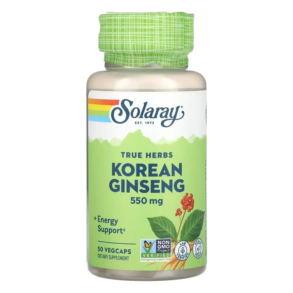 Женьшень корейський, Solaray Korean Ginseng Root 550 mg - 50 капсул