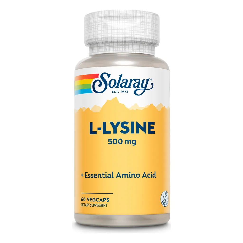 Амінокислоти, Solaray L-Lysine (Essential Amino Acid) 1000 мг на порцію - 120 капсул