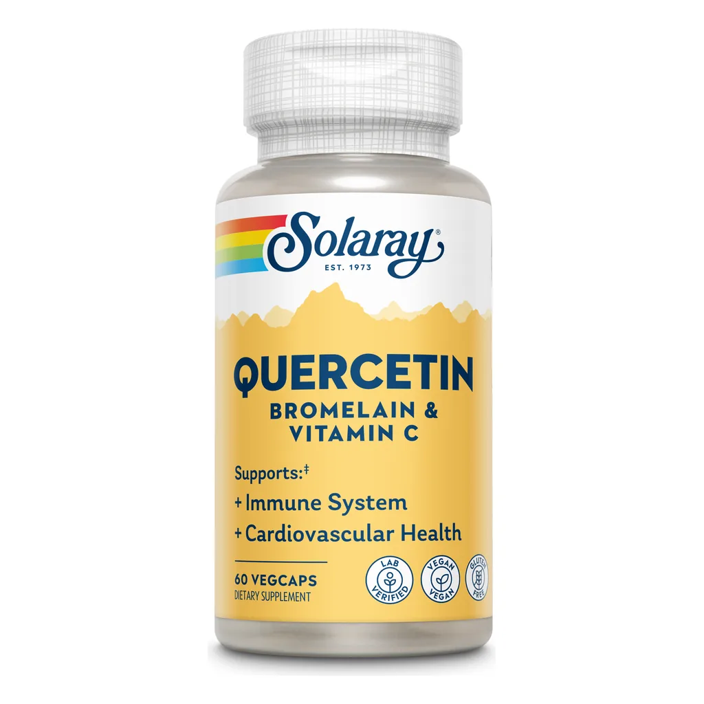Антиоксидант та детокс, Solaray Quercetin Bromelain & Vitamin C - 60 капсул