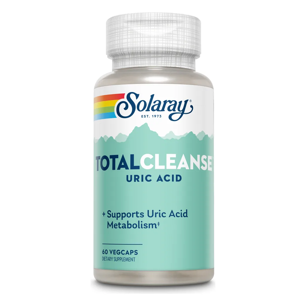 Solaray Total Cleanse Uric Acid 60 капсул — банка спереду