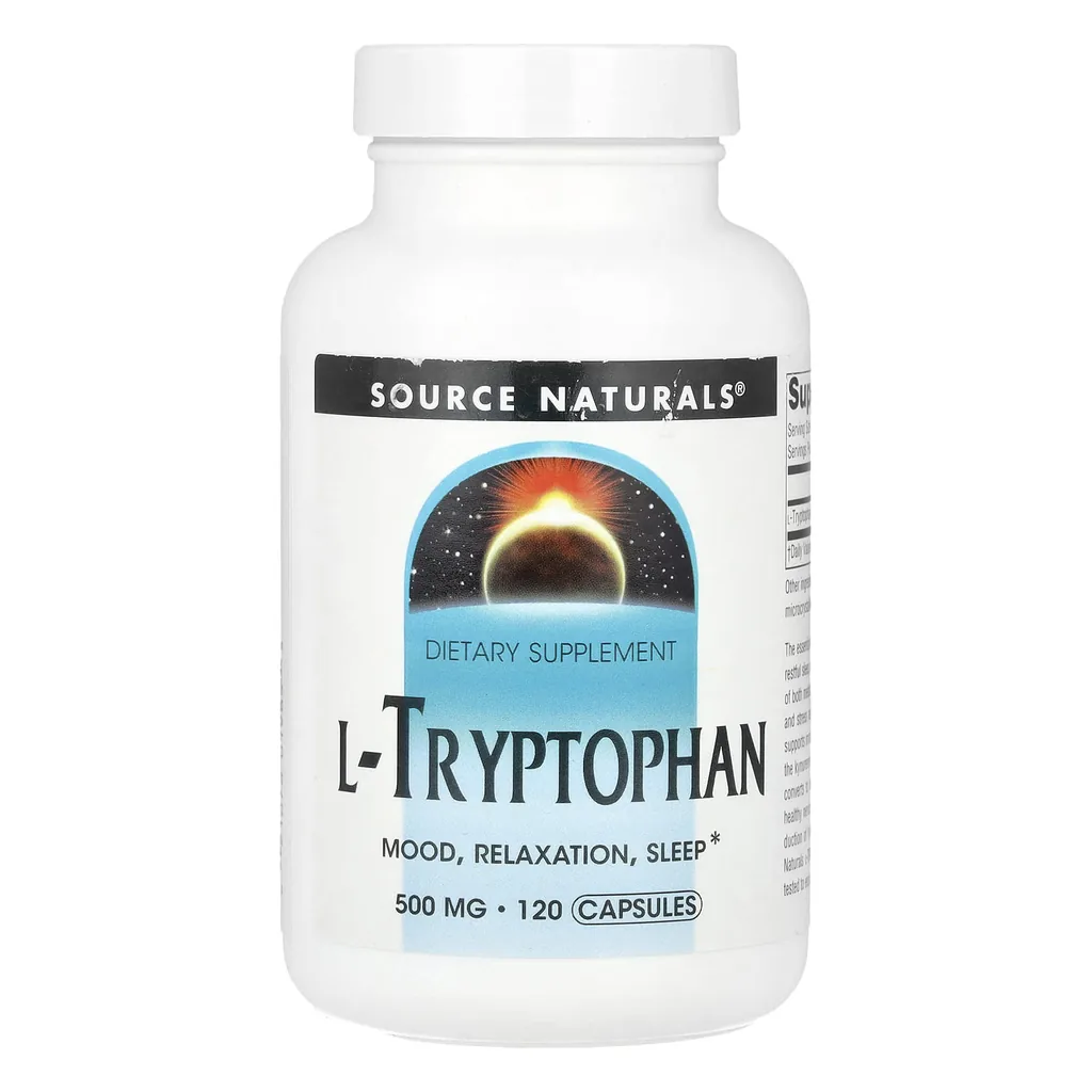 Сон і нервова система, Source Naturals L-Tryptophan 500 мг 120 капсул