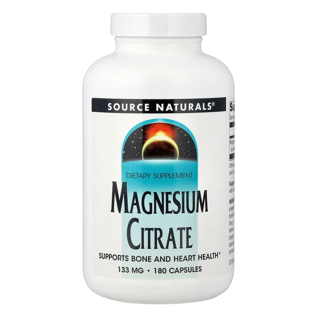 Source Naturals Magnesium Citrate 133 мг 180 капсул магній цитрат — банка спереду