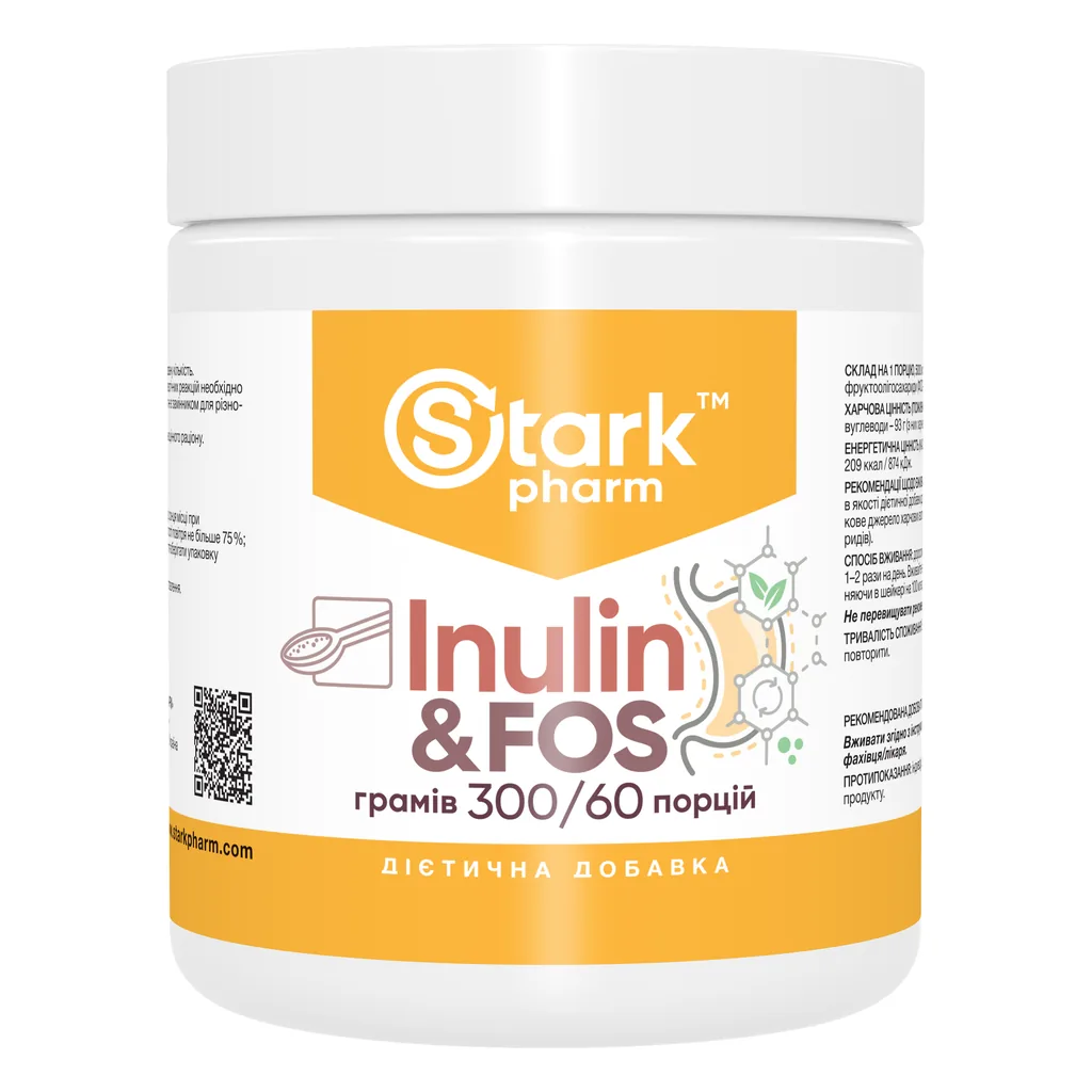 Пребіотик, Stark Pharm Inulin & Fos Prebiotic Complex - 300 г