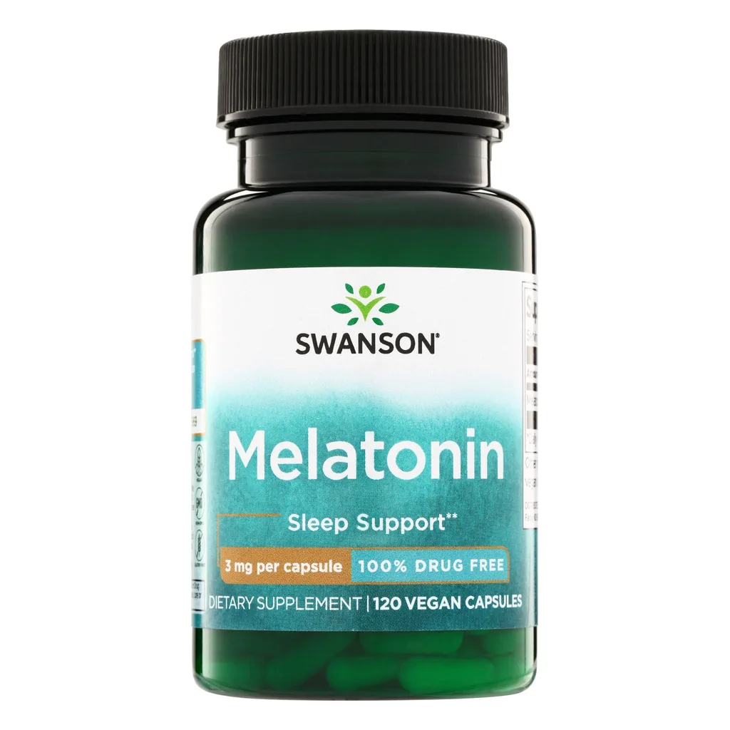 Мелатонін, Swanson Melatonin 3 mg - 120 Vegan Capsules