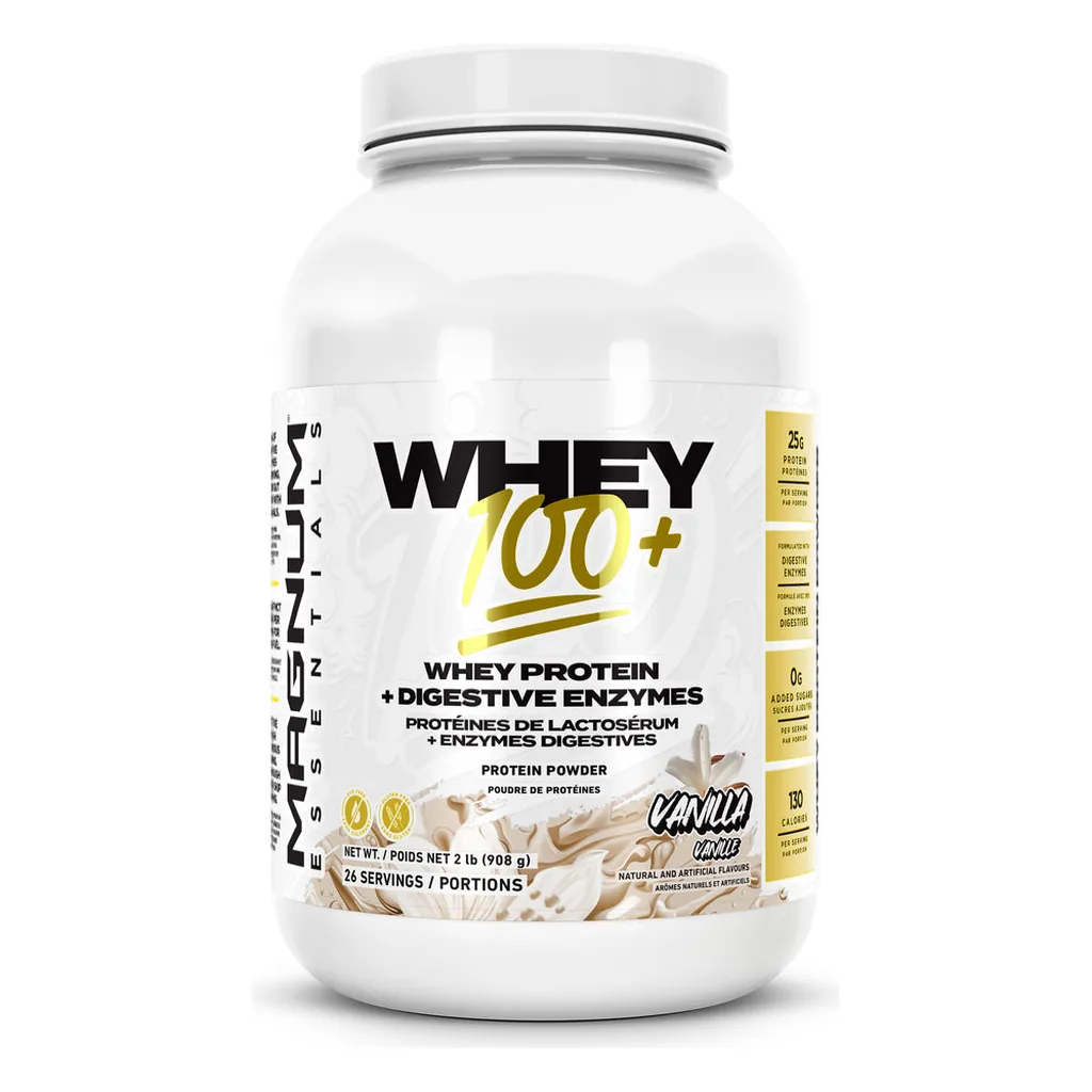 Magnum Whey 100+ сироватковий протеїн — банка спереду, смак ваніль
